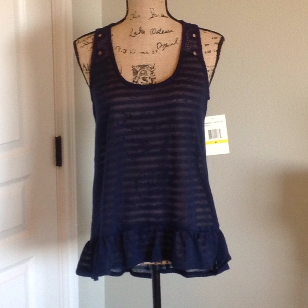 NWT Eyeshadow navy blue tank top.